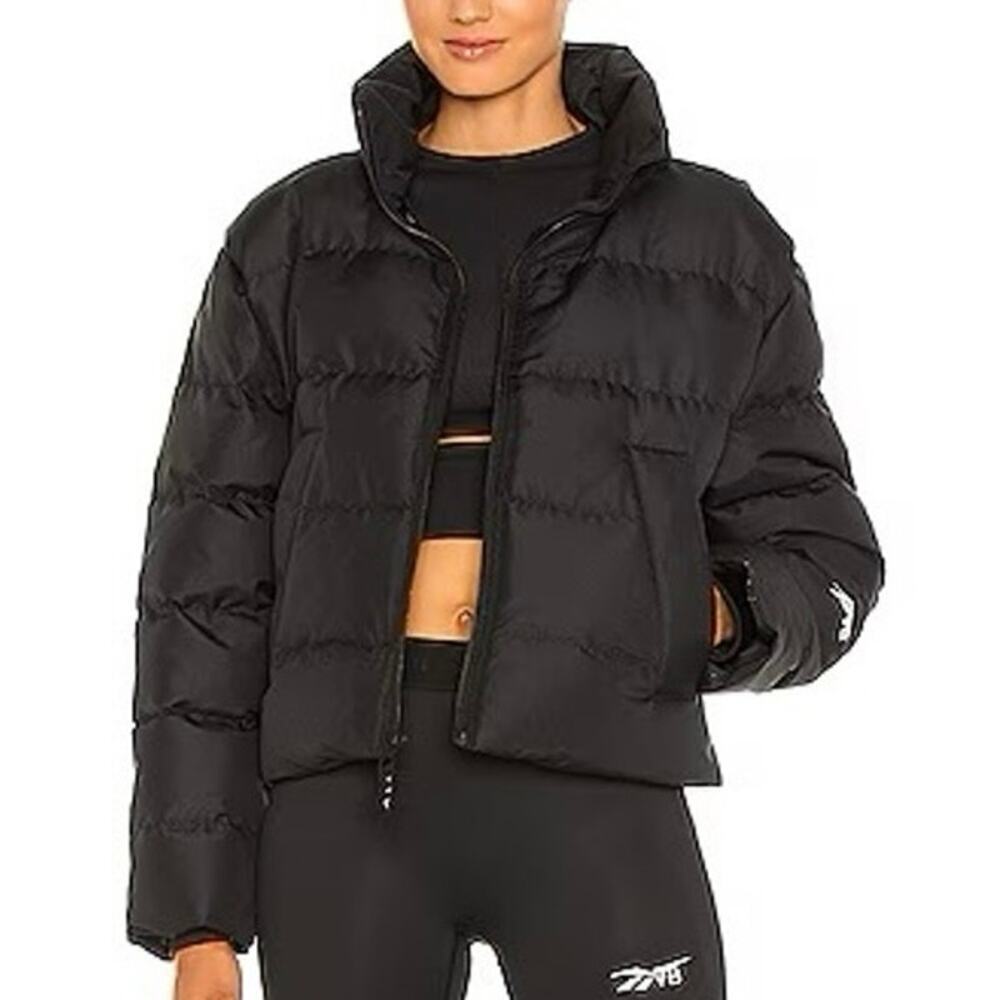 Reebok x Victoria Beckham Black Cropped Puffer Jacket Down Filled X-Small